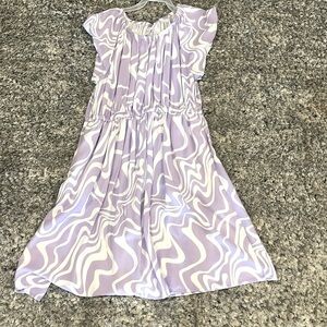 Girls lavender and white cat and jack dress